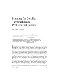 Planning for Conflict Termination and Post