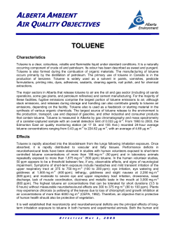 Alberta Ambient Air Quality Objectives: Toluene