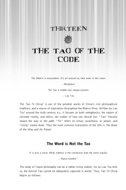 THE TAO OF THE CODE