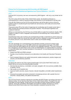 1 Primary Care Co-Commissioning Joint Committee with NHS