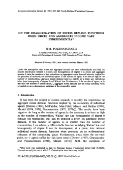 On the disaggregation of excess demand functions when