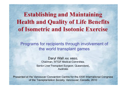 Establishing and Maintaining Health and Quality of Life Benefits of