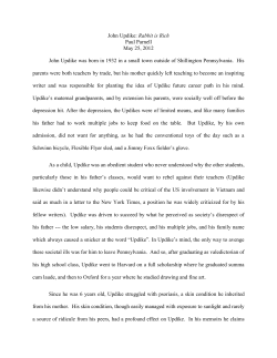 John Updike: Rabbit is Rich Paul Parnell May 25, 2012 John