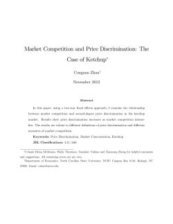 Market Competition and Price Discrimination: The Case of Ketchup"