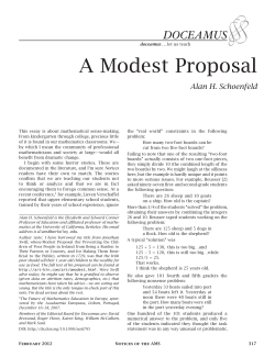 A Modest Proposal - American Mathematical Society