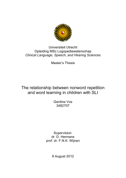 The relationship between nonword repetition and word learning in