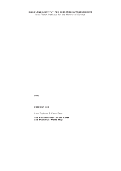 Max Planck Institute for the History of Science the circumference of