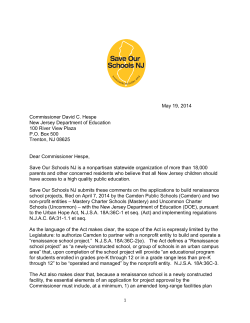 letter - Save Our Schools NJ