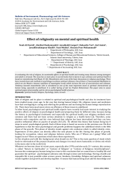 Effect of religiosity on mental and spiritual health