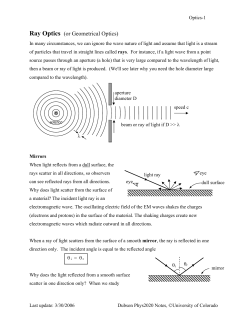 Geometrical Optics - University of Colorado Boulder