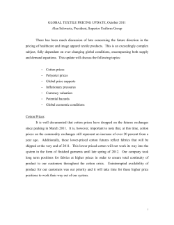 Global Textile Pricing Update - Superior Uniform Group, Inc.