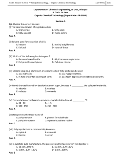 Model Answer: B.Tech. IV Sem (Chemical Engg.)