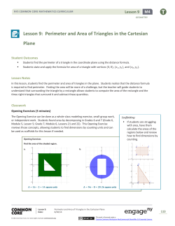 Lesson 9: Perimeter and Area of Triangles in the