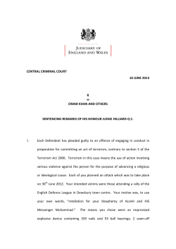 Khan and others - sentencing remarks - 10 June 2013