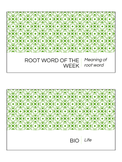 ROOT WORD OF THE WEEK BIO Life - Mrs. Georgia Starling`s 8th