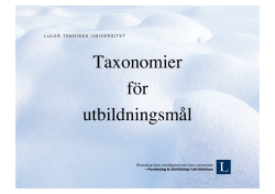 Taxonomier f&ouml;r utbildningsm&aring;l