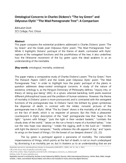 Ontological Concerns in Charles Dickens`s &ldquo;The Ivy Green&rdquo; and