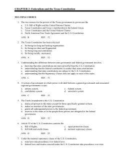 CHAPTER 2: Federalism and the Texas Constitution