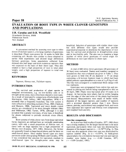 Evaluation of root type in white clover genotypes and populations