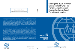 Ending the 2006 Internal Displacement Crisis in Timor