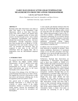 Early Rayleigh-Scatter Lidar Temperature Measurements from the