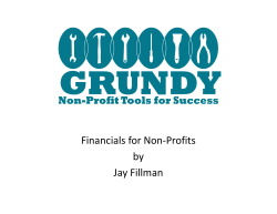 Financials for Non-Profits by Jay Fillman