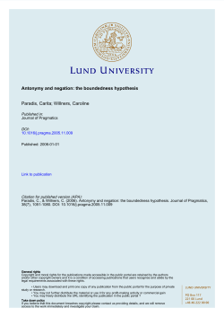 Antonymy and negation: the boundedness