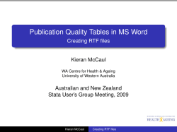 Publication Quality Tables in MS Word - Creating RTF files