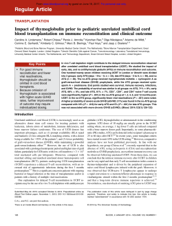 Impact of thymoglobulin prior to pediatric unrelated umbilical cord