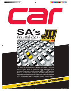 The JD Power and Associates South Africa