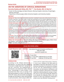 on the variations of cervical dermatomes