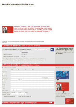 Half-Fare travelcard application form