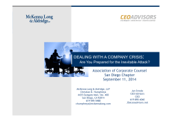 dealing with a company crisis - Association of Corporate Counsel
