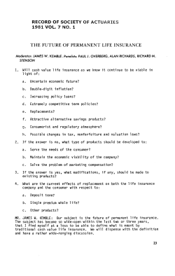 The Future of Permanent Life Insurance