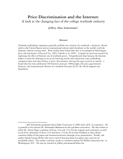 Price Discrimination and the Internet - Sites@Duke