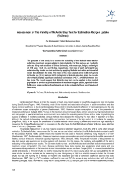Assessment of The Validity of McArdle Step Test for Estimation