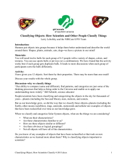 Classifying Objects: How Scientists and Other People Classify Things