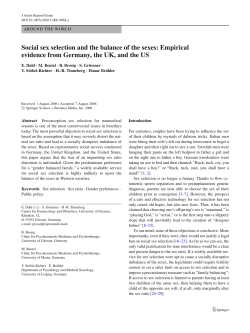Social sex selection and the balance of the sexes