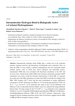 Intramolecular Hydrogen Bond in Biologically Active o