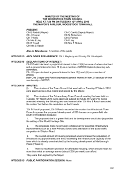 Minutes of the Town Council Meeting of 12th April 2016