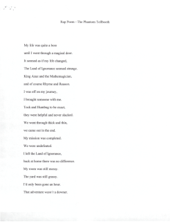 Rap Poem-The Phantom Tollbooth My life was quite a