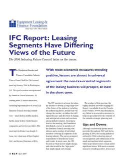 IFC Report: Leasing Segments Have Differing Views of the Future