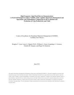 High Frequency Algal Pond Harvest Demonstration: A