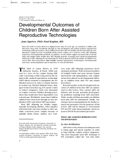 Developmental Outcomes of Children Born After Assisted