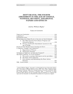 don`t be evil: the fourth amendment in the age of google, national