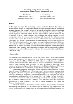 Inchoativity, change of state, and telicity: Evidence from Spanish