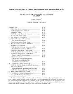 Of Sovereignty and Union - University of Texas School of Law