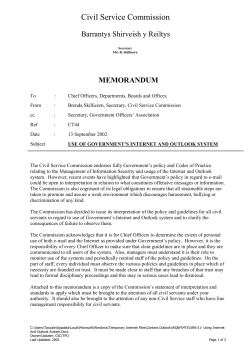 POLICY AND GUIDELINES FOR THE CIVIL SERVICE WHEN USING