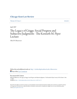 The Legacy of Griggs: Social Progress and Subjective Judgments