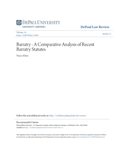 Barratry - A Comparative Analysis of Recent